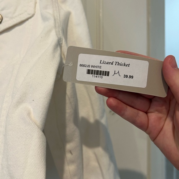 NWT CROPPED WHITE JEAN JACKET - Picture 3 of 7